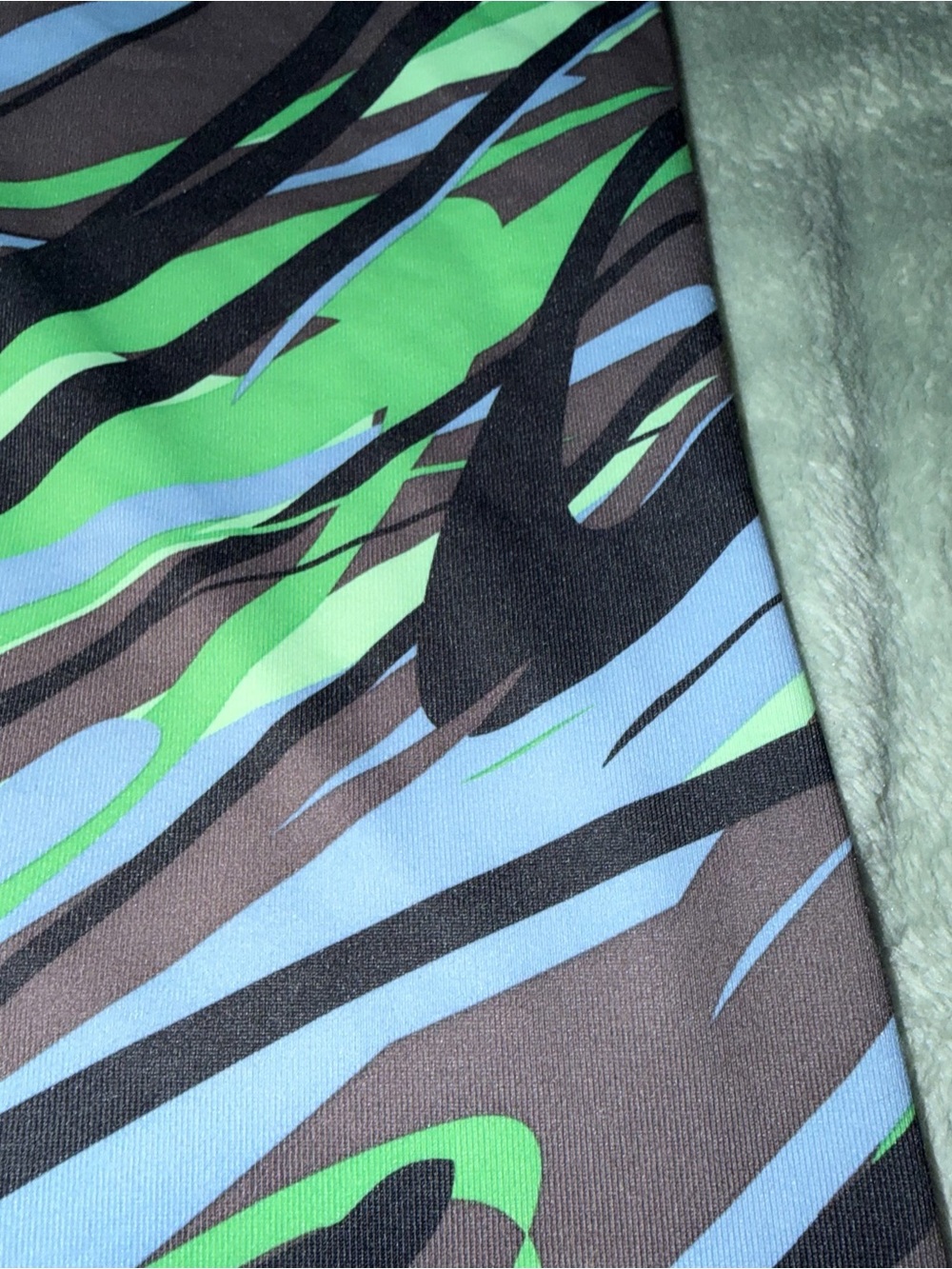 Women’s Green & Blue Patterned Racerback Tank Top - Picture 6 of 6
